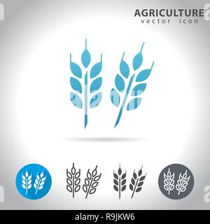 Landwirtschaft Icon Set, Sammlung von Weizen Symbole, Vector Illustration Stock Vektor