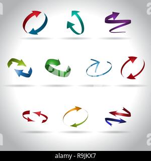 Sammlung von bunten Pfeil Symbole, Vector Illustration Stock Vektor