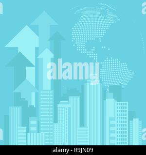 Moderne urbane blauen Hintergrund, skyline Design, Business Vector Illustration Stock Vektor