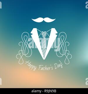 Der glückliche Vater Tag Symbol auf unscharfen Hintergrund, Vector Illustration Stock Vektor