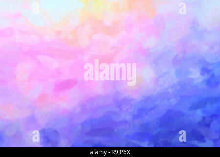 Weiß Rosa Blau aquarell Farbverlauf Hintergrund. Bunte digitale Illustration simulieren echte Aquarell mit Papier Textur. Stockfoto