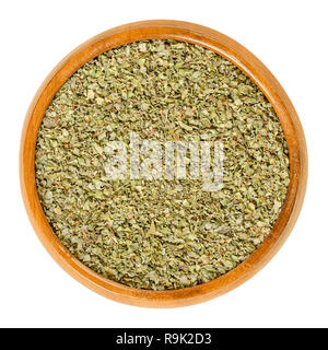 Getrockneter Majoran in Houten. Origanum Majorana, auch Süß, geknotet oder Topf Majoran. Grüne Kraut und Gewürz mit süßen Pinien- und Zitrusaromen. Stockfoto