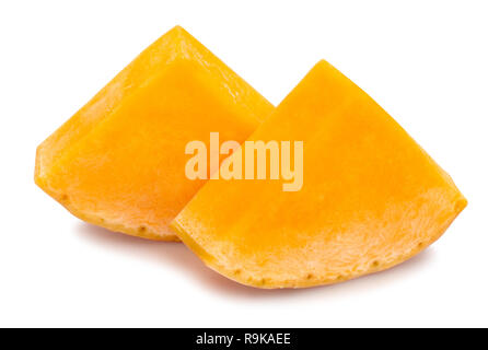 In Scheiben geschnitten butternut squash Pfad isoliert Stockfoto