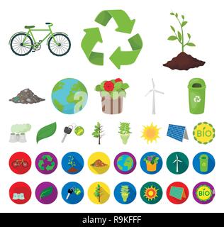 Atmosphäre, Fahrrad, bio, können, Auto, Cartoon, flache, saubere, Sauberkeit, Sammlung, Design, trocken, dump, Erde, öko, ökologisch, Ökologie, Energie, Anlagen, Blume, fluoreszierend, voll, Garbage, Grün, Hälfte, Icon, Illustration, isoliert, Schlüssel, Label, Lampe, Blatt, Ernährung Umwelt, Panel, Anlage, Umweltverschmutzung, Topf, Verarbeitung, Produkt, Wiederverwertung, Recycling, Satz, Zeichen, Solar, sprießen, Sonne, Symbol, Baum, Turbine, Vector, Vektor, Vektoren, Stock Vektor
