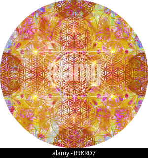 Abstract Mandalas mit Blume des Lebens und metatron Cube Stockfoto