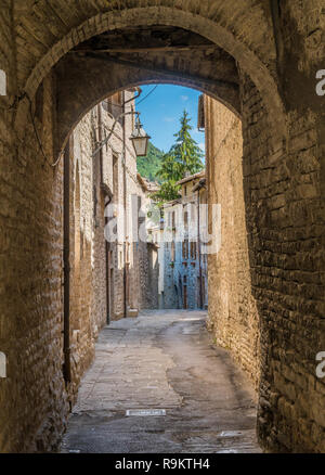 Malerische Anblick in Gubbio, mittelalterliche Stadt in der Provinz Perugia, Umbrien, Italien. Stockfoto