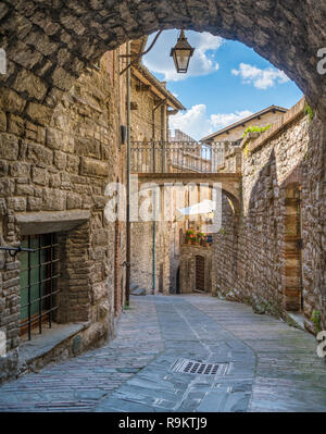 Malerische Anblick in Gubbio, mittelalterliche Stadt in der Provinz Perugia, Umbrien, Italien. Stockfoto