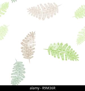 Multicolor Farn Wedel Silhouetten nahtlose Muster. Blütendruck. 10 eps Stock Vektor