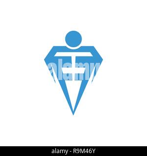 Diamant, Diamant Symbol Symbol Vektor Eps 10, Diamant, Diamant Logo Icon Web Design, Diamond, Diamond Crystal Logo, Diamond Vector Farbe Blau, Diamo Stock Vektor