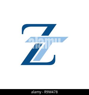 Initial logo zt, tz, Kleinschreibung Weiß Schwarz Hintergrund-Vektor Stock Vektor