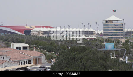 Die Ferrari World Abu Dhabi Yas Marina Circuit auf Yas Island in Abu Dhabi Stockfoto