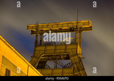 Bergwerk Ewald herten Nacht wolken Nacht Stockfoto