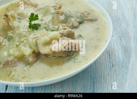 Labskovs - Dänische Segler Eintopf, skandinavischen Winter Eintopf aus Rindfleisch, Kartoffeln Stockfoto