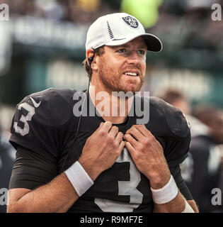 Oakland, Kalifornien, USA. 25 Aug, 2012. Oakland Raiders quarterback Carson Palmer (3) am Samstag, 25. August 2012, in Oakland, Kalifornien. Räuber besiegt die Löwen 31-20 in einem preseason Spiel. Credit: Al Golub/ZUMA Draht/Alamy leben Nachrichten Stockfoto