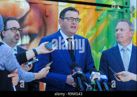 Melbourne Cricket Ground, Melbourne, Australien. 26 Dez, 2018. Internationalen Test Cricket, Australien im Vergleich zu Indien, dritten Test, Tag eins; Victorian Premier Daniel Andrews spricht während einer Pressekonferenz im Vorfeld der Verpacken-tagestest Credit: Aktion plus Sport/Alamy leben Nachrichten Stockfoto