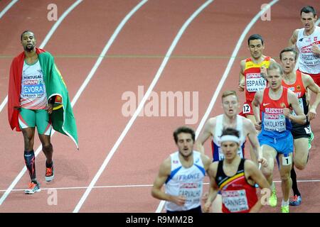 Prag, Tschechische Republik. 7. Mär 2015. Leichtathletik-Halleneuropameisterschaften 2015, ein unbeschwerter Blick durch das Kameraobjektiv. Feier und Laufen. *** Local Caption *** der Europäischen Leichtathletik Indoor Championships 2015. Die unbeschwerten Blick bei der Europameisterschaft in Prag. Die Feier und ausgeführt wird. Credit: Slavek Ruta/ZUMA Draht/Alamy leben Nachrichten Stockfoto