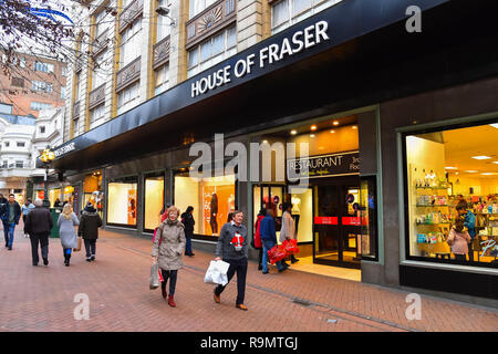 Bournemouth, Dorset, Großbritannien. 26. Dezember 2018. Boxing Day Sales bei Geschäften in Bournemouth. House of Fraser. Foto: Graham Jagd-/Alamy leben Nachrichten Stockfoto