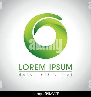 Abstrakt Grün Swirl logo Sample, Vector Illustration Stock Vektor