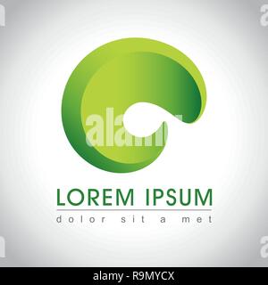 Abstrakt Grün Swirl logo Sample, Vector Illustration Stock Vektor