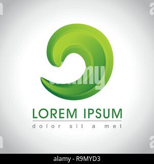 Abstrakt Grün Swirl logo Sample, Vector Illustration Stock Vektor