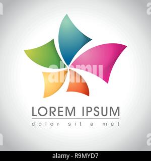Abstrakte bunte Blume logo Sample, Vector Illustration Stock Vektor
