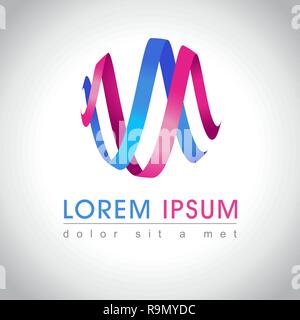 Abstract Pink und Blau Swirl logo Sample, Vector Illustration Stock Vektor