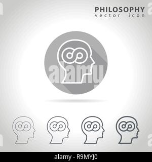 Philosophie übersicht Icon Set, Sammlung der Philosophie Symbole, Vector Illustration Stock Vektor
