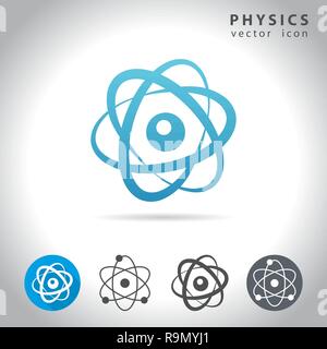 Physik Icon Set, Sammlung von Atom Symbole, Vector Illustration Stock Vektor