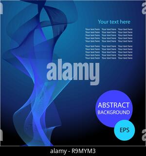 Abstrakte Rauch auf dunkelblauem Hintergrund, Vector Illustration Stock Vektor