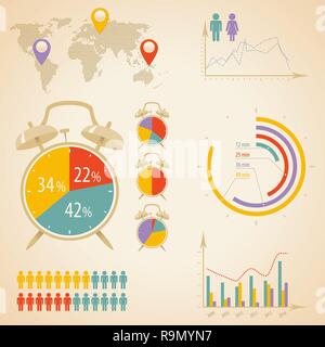 Moderne Infografik über Zeitmanagement, Vector Illustration Stock Vektor