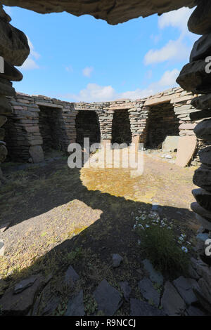 Alte Scatness Round House, Shetland Inseln Stockfoto