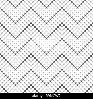 Nahtlose Muster. Moderne, elegante Textur. Unendlich wiederholenden geometrischen Struktur. Zick-zack-Streifen mit kleinen Rauten. Grid mit Kreisen, di Stock Vektor