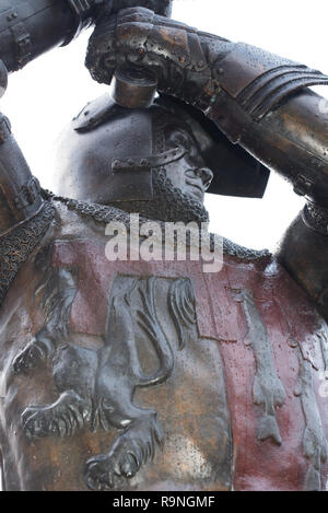 Statue von Sir Henry Percy Harry Hotspur 1364 bis 1403 in Road, Alnwick Northumberland, England Stockfoto
