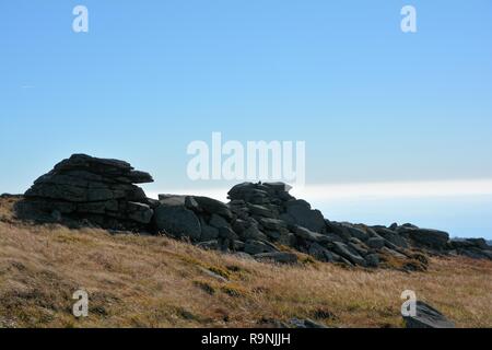 Felsen auf dem Gipfel des Brocken im Nationalpark Harz Stockfoto