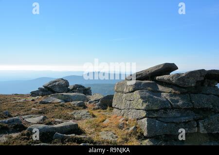 Felsen auf dem Gipfel des Brocken im Nationalpark Harz Stockfoto