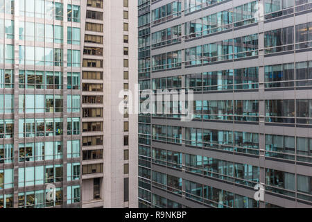 Abstrakte Detail der Gebäude in der Innenstadt von Chicago, einschließlich der Inland Steel Gebäude Stockfoto