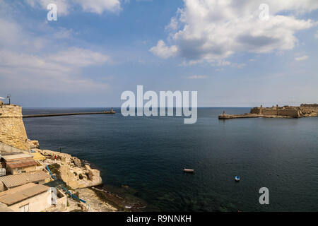 Panorama vom Hafen von Valletta Valletta, Malta Stockfoto