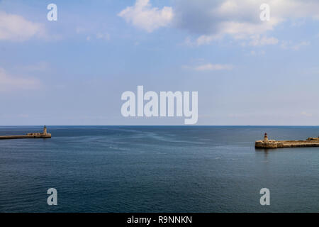 Panorama vom Hafen von Valletta Valletta, Malta Stockfoto