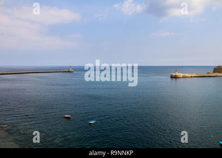 Panorama vom Hafen von Valletta Valletta, Malta Stockfoto