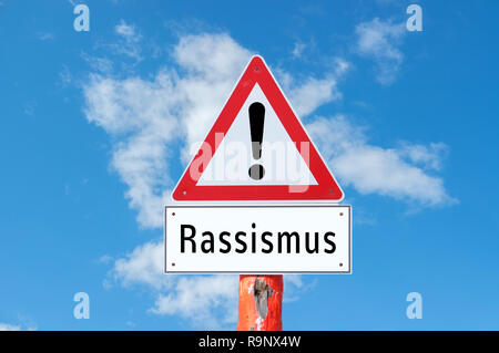 Achtung Schild Rassismus Deutschland Stockfoto