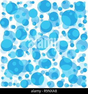 Transparent Blau Seifenblasen auf weißem Hintergrund Stock Vektor