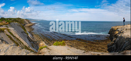 Entlang der Strände und Klippen Route, Baskenland Corniche. Urrugne, Departement Pyrénées-Atlantiques, Region Aquitanien. Im Südwesten von Frankreich. Stockfoto