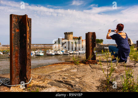 Marina und Socoa fort. Baskenland. Urrugne, Departement Pyrénées-Atlantiques, Region Aquitanien. Im Südwesten von Frankreich. Stockfoto