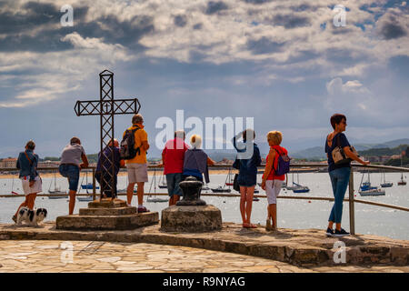 Bucht von Saint Jean de Luz, Baskenland. Urrugne, Departement Pyrénées-Atlantiques, Region Aquitanien. Im Südwesten von Frankreich. Stockfoto