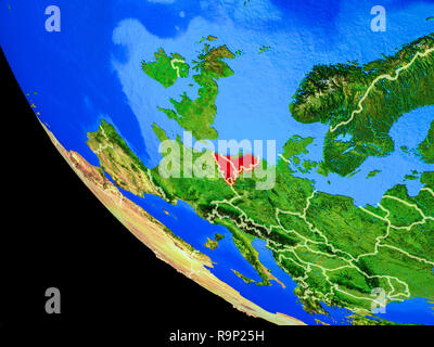 Benelux Union auf realistischen Modell der Erde mit Ländergrenzen und sehr detaillierten Planeten Oberfläche. 3D-Darstellung. Elemente dieses Bild furnis Stockfoto