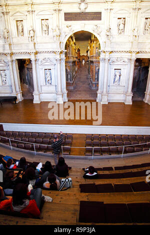 Die Palladio inspiriert Teatro Olimpico in Vicenza. Stockfoto