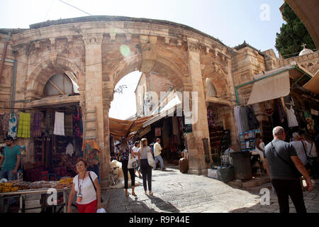 Aftimos Markt auf Muristan im christlichen Viertel der Altstadt von Jerusalem - Israel Stockfoto