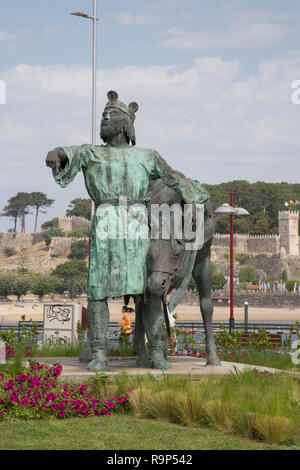 König Alfons IX Statue, Lugo, Galizien, Spanien Stockfoto