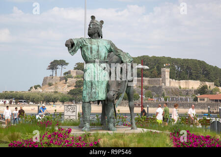 König Alfons IX Statue, Lugo, Galizien, Spanien Stockfoto