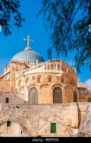 Rückseite der Alten Stadt mit Heiligen Grabes kirche Dome, Jerusalem, Israel Stockfoto